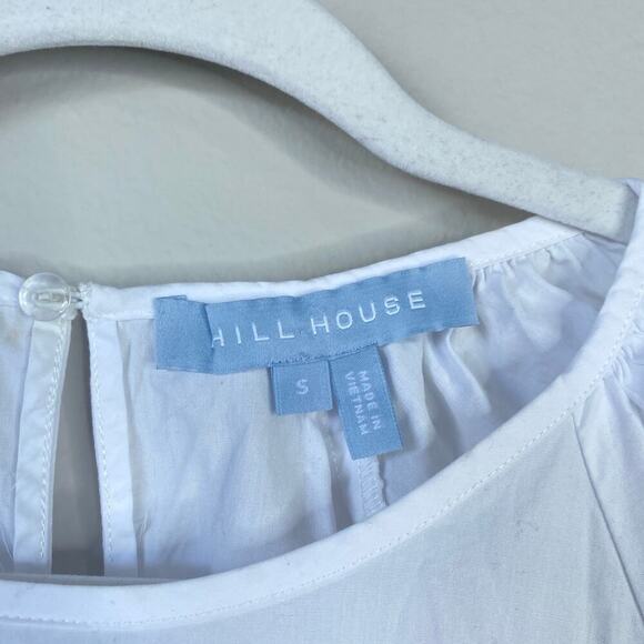 HILL HOUSE The Francesca Top White Size Small Cotton Babydoll Relaxed - Picture 4 of 6